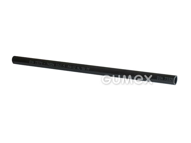 PA Rohr für Luft JG, 12x1,5mm, Länge 3m, 38bar bei +20°C, Hartstoff PA12, -60°C/+100°C, schwarz, 